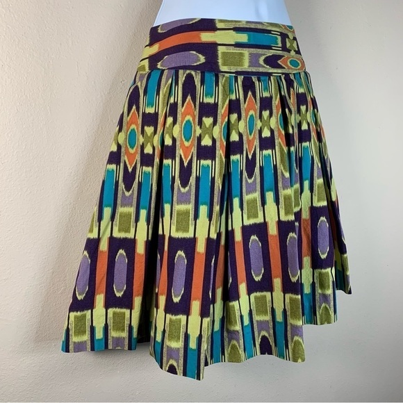 Size 4 Colorful Tiki Retro Pinup Cotton Skirt Small A Line Work To Weekend - Picture 4 of 7